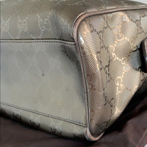 Gucci Metallic Bronze Imprime Satchel - Picture 7 of 8